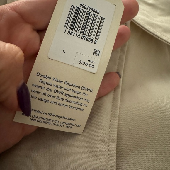 Dockers Trench Coat Regular Large Fit Beige - Picture 5 of 9